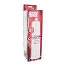 Size Matters Penis Pump Cylinder 2.25 Inch x 9 Inch Clear packaging featuring a transparent design for effective enhancement.
