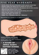 Zero Tolerance Jenna Haze realistic vagina stroker with 4 hours of movie downloads and ergonomic grip for enhanced pleasure.