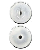 VEDO Jerk Masturbation Sleeve in clear case showing front and back views of open-ended design.