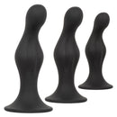 CalExotics Silicone Anal Ripple Plug Kit Black includes three graduated plugs designed for comfort and enjoyment.