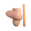 Jesse Jane Side Action Pussy and Ass Masturbator with ruler for size comparison, showcasing its lifelike design.