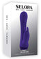 SELOPA Plum Job Petite Rabbit Vibrator packaging showing dual motor and waterproof features.