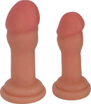 Jock Anal Plug Duo Penis Heads Vanilla premium two-piece anal plug set with realistic design and firm support.
