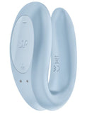 Satisfyer Double Joy App Controlled Couples Vibrator Blue with ergonomic U-shape for simultaneous pleasure.