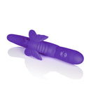 CalExotics Posh Fluttering Butterfly Vibrator Purple on a white background with flexible shaft and butterfly stimulator.