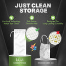Safe Sex Antibacterial Toy Bag Medium White compared to standard fabric bag for cleaner storage and durability.