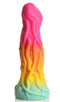 CREATURE COCKS Shape Shifter Alien Silicone Dildo with vibrant rainbow colors and textured shaft