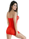 Red rhinestone strapless dress lingerie showcasing a figure-hugging design, perfect for special occasions and intimate settings.