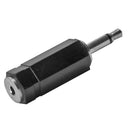 AVT In-Line 2.5mm to 3.5mm Electrosex Adapter Black for connecting mismatched electroplay accessories.