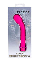 KORA Silicone G-Spot Vibe in packaging with sleek design, highlighting 10 vibration modes and magnetic charging feature.
