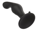 CalExotics Silicone Anal Ripple Plug Kit Black featuring a textured plug with a curved design and suction cup base.