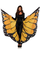 Leg Avenue Festival Butterfly Wing Halter Cape Orange Black showcasing oversized butterfly wings in vibrant colors.