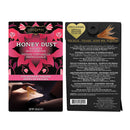 Kama Sutra Honey Dust Strawberry Dreams Body Powder 1 Oz packaging displaying the kissable body powder and feather applicator.