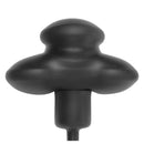 Master Series Inflatable Silicone Butterfly Gag Black, close-up of the inflatable gag design in black silicone.