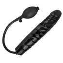 Trinity Men Inflatable Ridged Dildo Black with hand pump for adjustable fullness and girth.