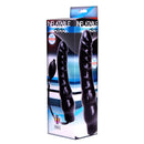 Trinity Men Inflatable Ridged Dildo Black product packaging displaying ridged design and hand pump feature.