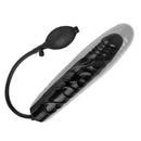 Trinity Men Inflatable Ridged Dildo Black with hand pump for adjustable girth and firmness.