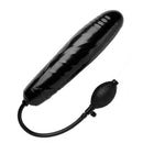Trinity Men Inflatable Ridged Dildo Black with hand pump for adjustable fullness