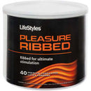 Lifestyles Pleasure Ribbed Latex Condoms 40 Pc Bowl for ultimate stimulation and reliable protection.