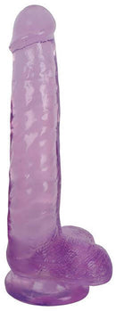 Lollicock 8 inches Slim Stick Grape Ice Purple Dildo showcased in translucent purple color.