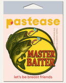 Master Baiter Bass Proof Nipple Cover Pasties package with fish graphics and playful text.