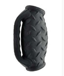 Oxballs MASTERJACK Double Penetration Stroker - Black Ice with handle for secure grip and textured surface for varied sensations