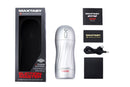 Maxtasy Suction Master Ultimate Masturbator packaging and product components displayed on a flat surface.
