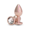 Rear Assets Chrome Anal Plug Medium Tan features a sleek design and sparkling crystal detail for intimate wellness.