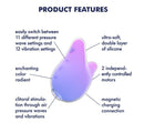 Product features of Satisfyer Mermaid Vibes Air Pulse Vibrator highlighting its unique design and functionality.