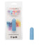 Turbo Buzz Rounded Mini Bullet Blue in packaging next to product, discreet powerful stimulator with 10 vibration functions and IPX7 waterproof rating
