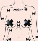 MINI BODY PASTIES 10PK FAUX PLEATHER BLACK-0