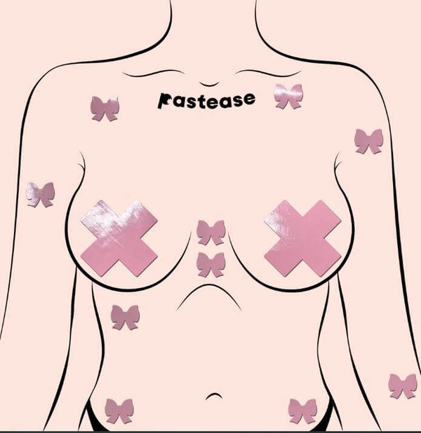 MINI BODY PASTIES 10PK FAUX PLEATHER PINK-0