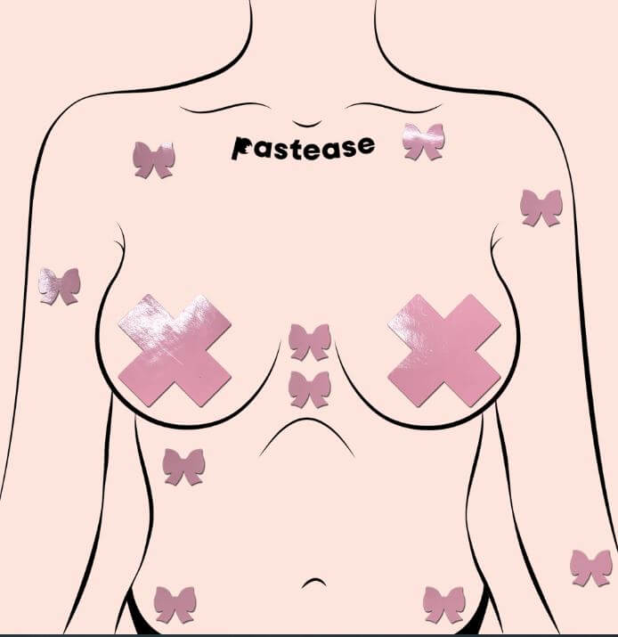 MINI BODY PASTIES 10PK FAUX PLEATHER PINK-0