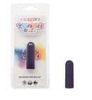 Turbo Buzz™ Rounded Mini Bullet Vibrator - Purple Packaging and Product Display
