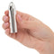 Hand holding the Turbo Buzz™ Classic Mini Bullet in sleek silver for discreet and powerful stimulation with 10 varied vibration functions