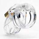 CBX Mr Stubb 1.75-inch clear chastity cage kit showcasing its sleek design for male sensual restraint.