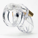 CBX Mr Stubb 1.75 inches clear chastity cage kit showcasing its transparent design for male sensual restraint.