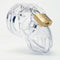 CBX Mr Stubb 1.75 inches clear chastity cage kit with padlock for male sensual restraint.