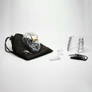 CBX Mr Stubb 1.75 inches clear chastity cage kit with accessories and pouch, ideal for sensual restraint.