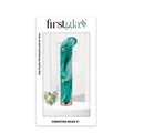 First Glass Vibrating Muse 4 inches, an elegant turquoise glass vibrator in packaging.