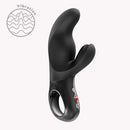 Fun Factory Miss Bi Rabbit Vibrator Black showcasing its ergonomic design and dual stimulation capabilities.