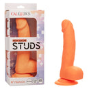 Neon Silicone Studs 6 Inch Orange - Realistic and Vibrant Silicone Pleasurer in Packaging.