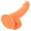 Neon Silicone Studs 6 Inch Orange, realistic pleasure toy made from pure silicone, vibrant orange color, lifelike texture and firm feel.