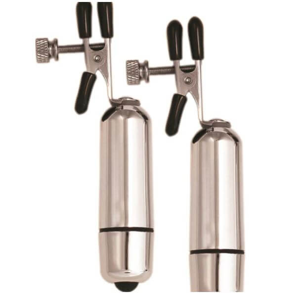 KINK COLLECTION VIBRATING NIPPLE CLAMPS SILVER-0