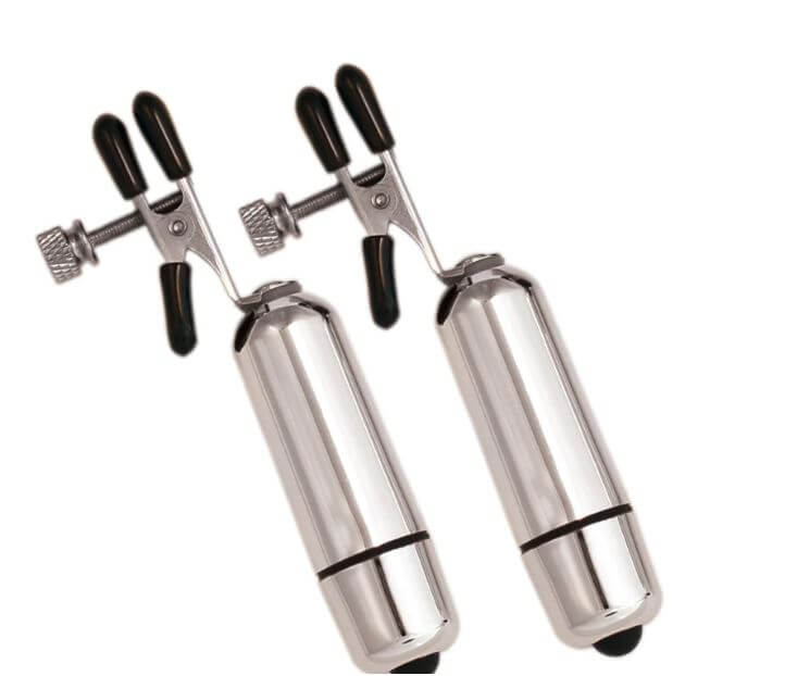 KINK COLLECTION VIBRATING NIPPLE CLAMPS SILVER-1
