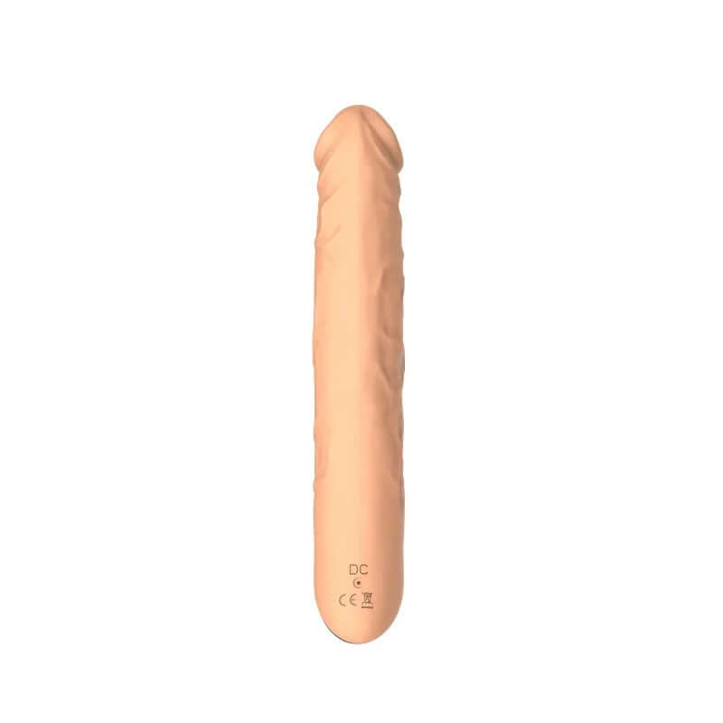 Olympia Liquid Silicone Vibe in Nude, featuring realistic texture and designed for powerful vibrations.