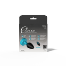 Eluxe Small Vibrating Anal Plug Clear Gem Blue Ombre packaging showcasing features and remote control.