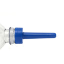 Boneyard Skwert Water Bottle Enema Nozzle Blue attached to a water bottle for easy pre-play hygiene
