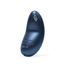 Lelo Nea 3 Rechargeable Clitoral Vibrator Alien Blue, compact personal massager with floral design and glossy finish.