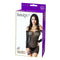 Tease Sleeve Mini Dress lingerie in black, featuring a seductive mesh design, displayed in packaging by Be Savage.